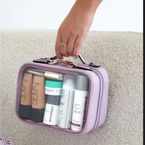 Calpak Small Clear Cosmetics Case Lavender